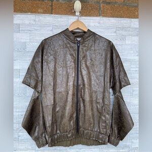 PLANET By LAUREN G VEGAN LEATHER CUT OUT METALLIC JACKET LARGE /1